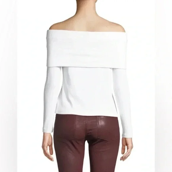 EUC Club Monaco Tabbie Off-the-Shoulder Top in White Size Medium - Picture 3 of 10